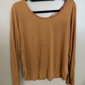 Betsy Johnson Performance gold/brown long sleeve with back detail